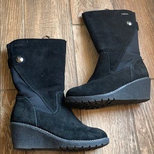 Waterproof black wedges